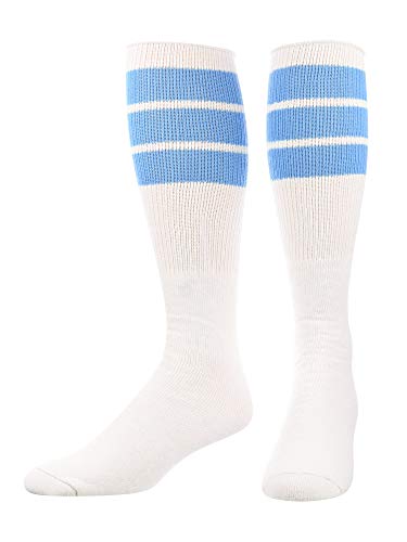 Image of TCK Retro Tube Socks with Stripes for Men & Women - 3 Stripe, 70's 80's Deadlift Socks