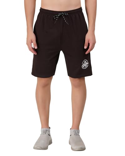 Image of LEELOUIS Men's Cotton Premium Shorts -2 Side Zipper Pockets | Idael for Gym,Travel for Daily Use
