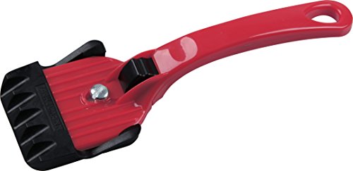 FACKELMANN Reinigungsschaber, Multi-Küchenschaber aus Kunststoff - Ceranfeldreiniger mit 3 Funktionen (Farbe: Rot/Schwarz), Menge: 1 Stück