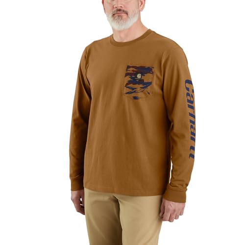 Carhartt Men's 106497 Relaxed Fit Heavyweight Long-Sleeve Pocket Camo Graphic T