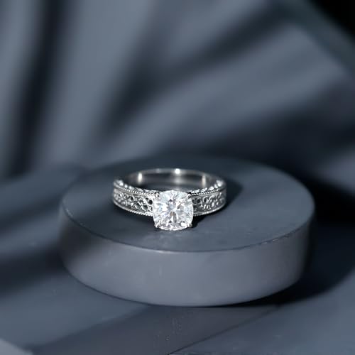 Certified Moissanite 8mm Cushion Engagement Ring, D-Vs1 Quality, Moissanite Diamond Solitaire Ring - Ready To Gift3