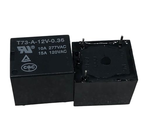 Relé de 4 pines T73-A-12V-0.36 con capacidad de conmutación 10A para placas de circuito