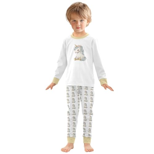 Cartoon Pajamas Set A Cute Unicorns Long Sleeve PJs Cotton Jammies Sleepwear Top and Pants3