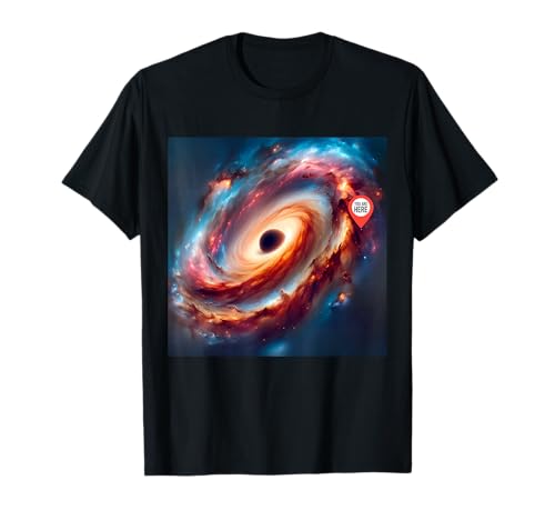 Está aqui! T-shirt Space Galaxy Science Gifts Tees Geeks, Preto, S