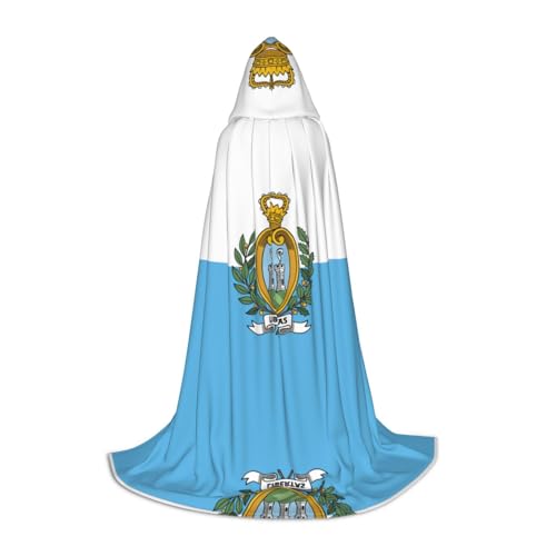 GaxfjRu Disfraz de bruja de la bandera de San Marino para Halloween, disfraz renacentista, capa de disfraz de cosplay