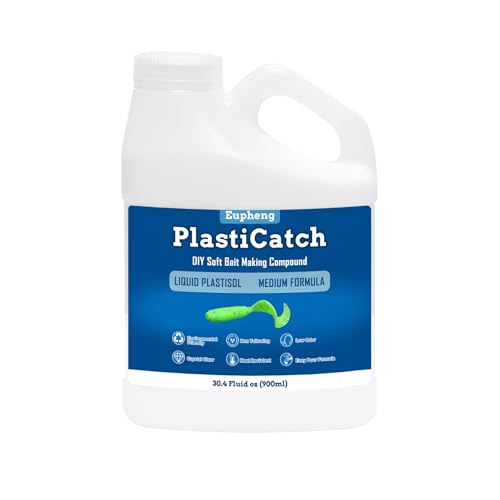 Eupheng PlastiCatch Series Plastisol Fishing Lure Making Plastic Rubber Crystal Clear Low Odor Non Yellowing Medium Formula for DIY Fishing Lures