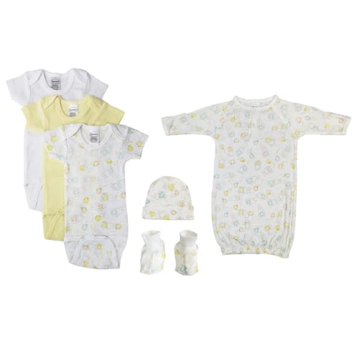 Bambini NC-0640 Unisex Newborn Baby 6 Piece Layette Sets, White