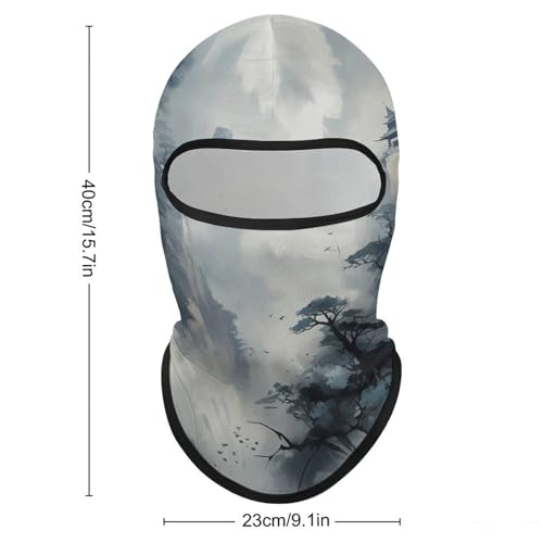 Balaclava mask para hombre ski mask para mujer estilo tradicional paisaje cubrebocas facial para ciclismo miniatura 2