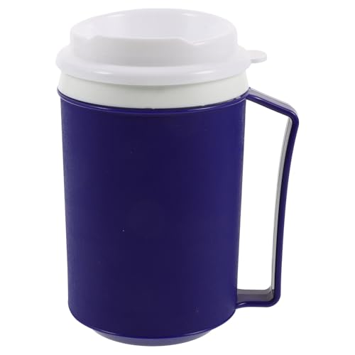 SEWACC 12Oz Anti-Spray Water Cups with Handle for Elderly and Patients Insulated Spill Proof Drinking Tumbler Comfortable Grip for Hand Joint Support