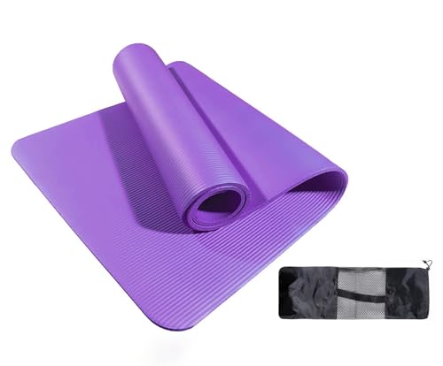 Esterilla Deporte Yoga Pilates Fitness Colchoneta Gimnasia Antideslizante,alfombras yoga NBR Alta Densidad Gruesa 8mm Diseñada para Pilates y Entrenamiento (8MM-MORADO)