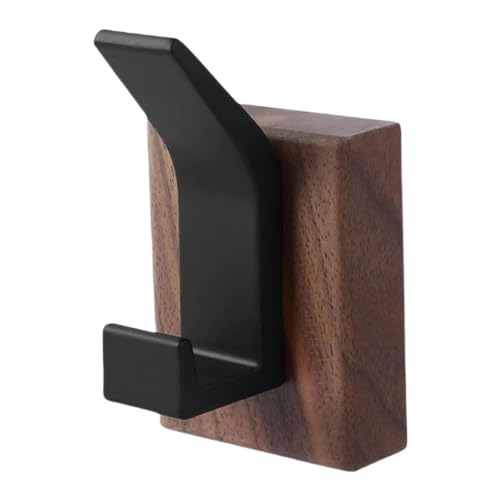 Ganchos de pared apagados, ganchos para toallas, ganchos de pared, ganchos decorativos para ropa, perchero de pared de madera de nogal, resistente gancho para ropa, toalla, sombrero, chaqueta, ropa