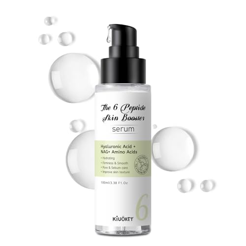 6X Peptide Skin Booster Toner Serum - Niacinamide & Hyaluronic Acid Facial Essence for Fine Lines & Wrinkles - Peptides Serum for Face Moisturizing - Korean Skin Care for All Skin Types