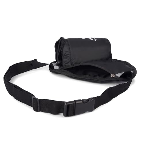 Image of Greenlands Waist Zipper Bag with Water Bottle Holder & Adjustable Strap | Crossbody Bag for Men & Women | Perfect for Travel, Hiking & Cycling (Black)