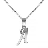Buchstaben Kettenanhänger: A SoulCats® polierter Buchstaben Kettenanhänger aus Edelstahl in Silber; Buchstabe: A