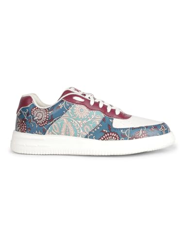 Image of Liberty Leap7x MJH-M03 Block Printed Sneakers for Men with PVC Upper | EVA Sole Casual Shoes with Lacing | Comfortable Footbed | Memory Foam Insole | Lightweight, Stylish & Modern (White)