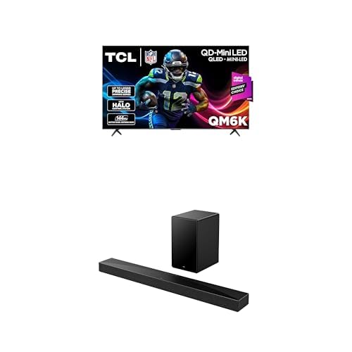 Image of TCL 55-Inch QM6K QLED 4K Smart QD-Mini LED TV with Google TV (55QM6K, 2025 Model) + Q65H Q Class 2.0 Channel Sound Bar with Dolby Atmos