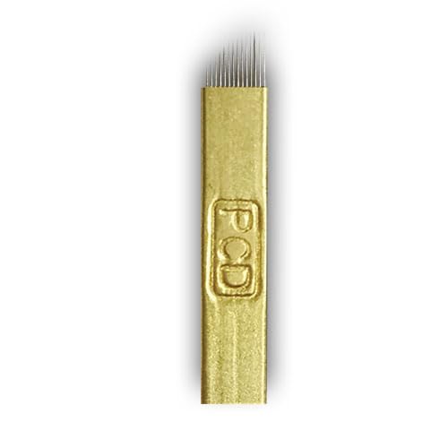 50 Adet 14 Pin Sarı (p.c.d.) Kalıcı Makyaj Dövme Microblading Iğnesi