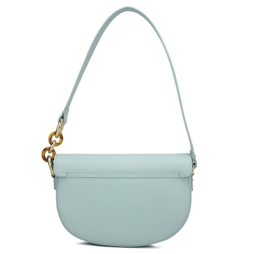 Image of Da Milano Women's Leather Shoulder Bag - Blue