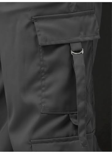 Image of SQew Women's High Waist Baggy Cargo Pants | Loose Fit Parachute Utility Trousers with Multiple Pockets | Casual Streetwear Pants