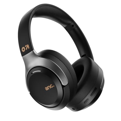 Image of GOBOULT Q Over Ear Bluetooth Headphones with 70H Playtime, 40mm Bass Drivers, Zen ENC Mic, Type-C Fast Charging, 4 EQ Modes, Made in India, IPX5 Headphones Wireless with mic (Jet Black)