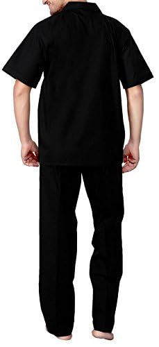 Image of Men's Cotton Plain /Solid Top and Pyjama Set Pack of 1