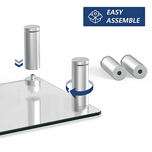 FITUEYES Monitor Stand Glass Height Adjustable PC Laptop Computer Screen Riser, Home Office Supplies Desk Organizer 38.5x24cm