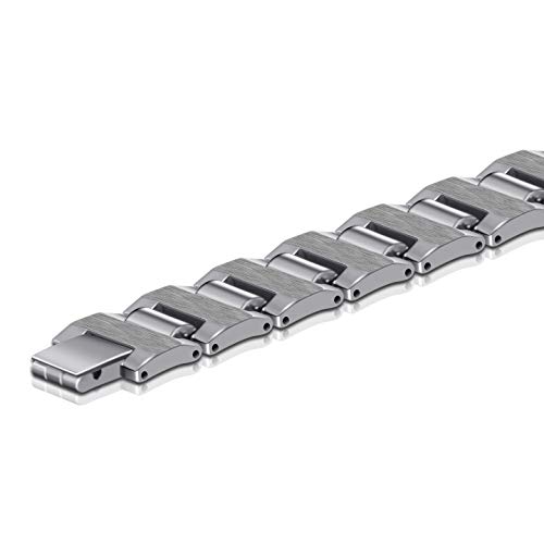 Urban Jewelry SILVER-TUNGSTEN-BRACELET Stunning Solid Tungsten Metal Men’S Link Bracelet 8.3 Inch  thumb #4