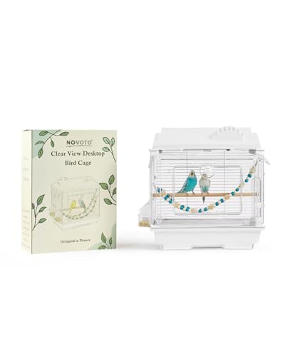 Clear View Bird Cage, Indoor & Travel Small Birdcage for Canary, Parakeet, Budgies, Cockatiels