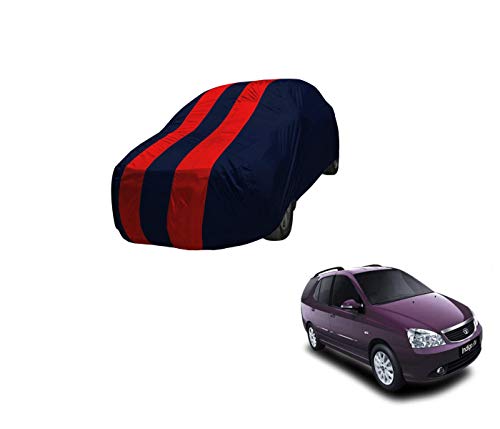 Image of Auto Hub Car Cover Compatible with Tata Indigo Marina with Mirror Pocket,Triple Stitched, Weather Proof, Indigo Marina Car Cover- Navy-Red