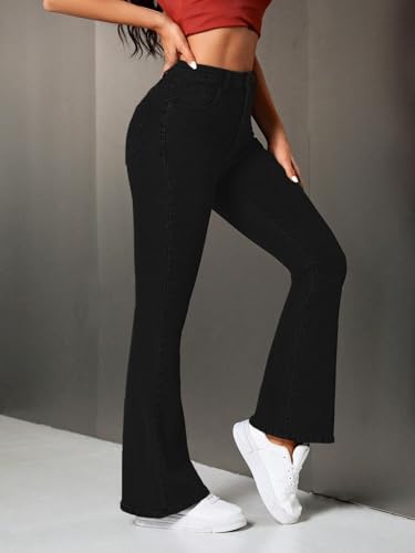 Image of TOPLOT Women's Jeans | Bootcut Fit Design | Trendy Fashion Stylish Look Structure |Regular Pant Baggy High Waist | Comfortable Wear | Easy Movement Fit | Casual & Everyday Wear (5155)