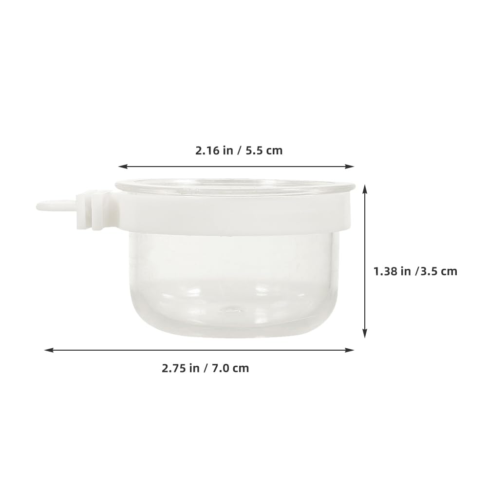 Balacoo Detachable Bird Feeder Cups 10PCS: Acrylic Parrot Food and Water Bowl Bird Feeding Dish Cage Feeder Dispenser Convenient Hanging Container for Parrot Cockatiel Finch