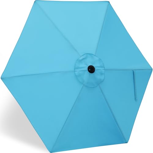 Image of ABCCANOPY 7.5ft Outdoor Umbrella Replacement Top Suit 6 Ribs (Blue)