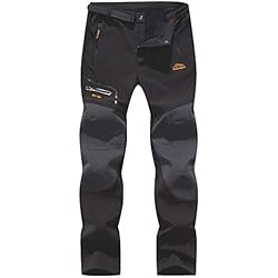 Pantalon De Pesca BenBoy Pantalones de Nieve Montaña Hombre Impermeables Invierno Calentar Pantalones Trekking Escalada Senderismo Esquiar Softshell (M, Negro)
