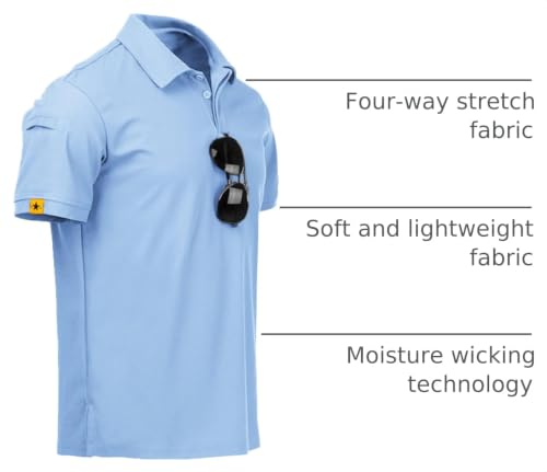 Image of ZITY Mens Polo Shirt Short Sleeve Sports Tactical T-Shirt Athletic Golf Polos Daily Casual Stylish Collared Shirts for Men