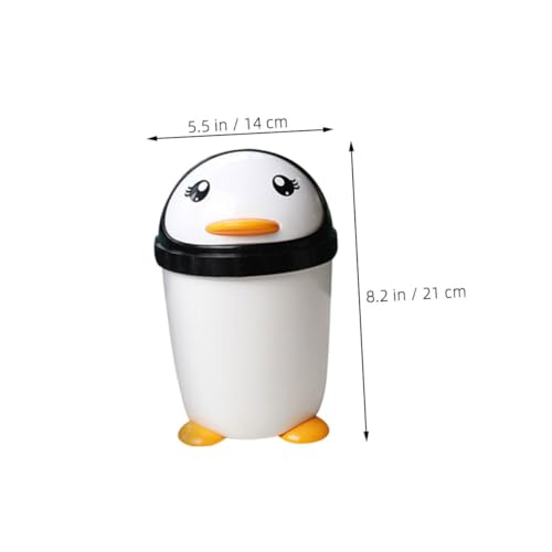 Set 2 canecas de basura plástico pingüino con tapa miniatura 2