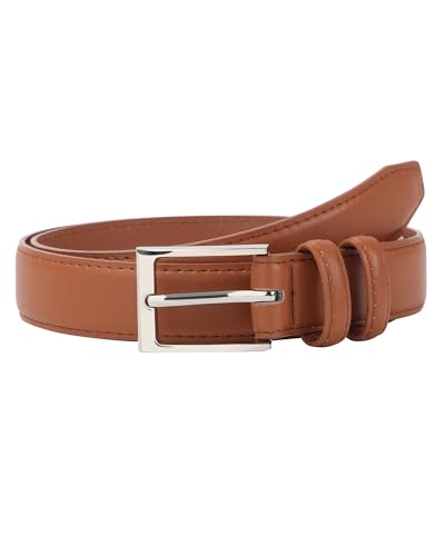 Kajeer Kinder Ledergürtel für Jungen - Klassischer Jungen Mädchen Kindergürtel für Schuluniformen, Anzüge, Jeans mit Legierungszackenschnalle