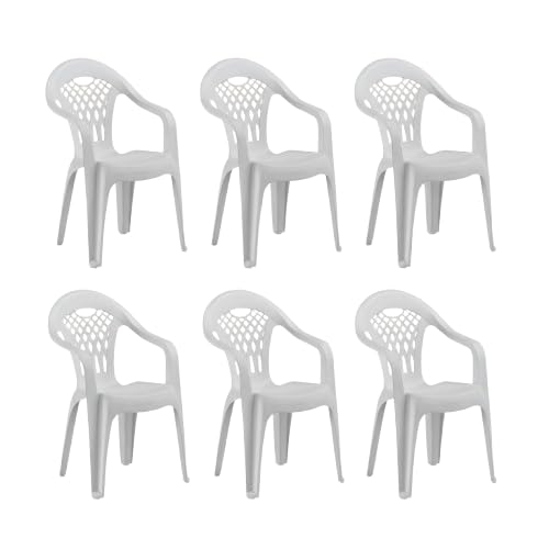 Chaise en résine empilable SP Berner Cancún Blanca résistante aux intempéries