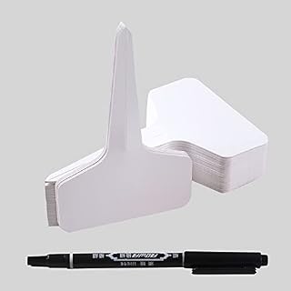 Plastic Plant Labels and Pen, 50PCS Waterproof Seed Labels, Reusable Plant Makers, T-Type Garden Labels for Plants, 6×10cm Plant Tags for Outdoor Indoor Seed Bulbs Potted Herb Flower Vegetable
