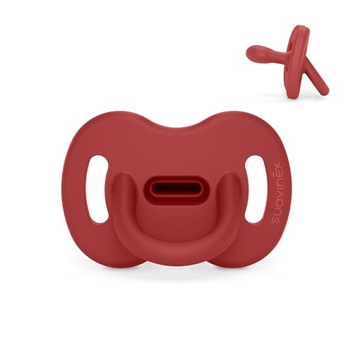 Suavinex, Chupete Todo Silicona, Bebés 0/6 Meses y Recién Nacidos, Tetina Fisiológica Sx Pro, Blandito y Flexible, Ideal para Dormir, Respeta el Desarrollo Bucodental, Colour Essence, Chili Pepper