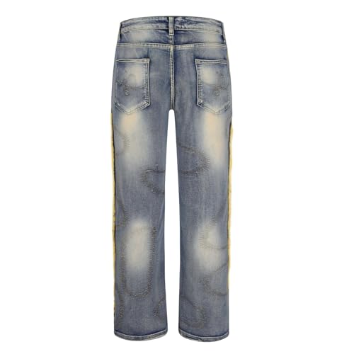 Mens Baggy Jeans Casual Stylish Blue Wide Leg Jeans Hip Hop Pants Oversized Work Carpenter Denim Pants Y2k Clothes4