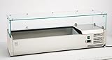Marca: METRO Professional METRO Professional Vitrina refrigeradora GHS1120, Vidrio/Acero Inoxidable, 1205 x 395 x 460 mm, con 5 espaciadores, 40 L, Plata