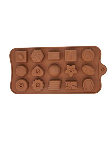 Image of Cake Decor 15 Cavity Mix Round Heart Star Half Round Chocolate Silicone Chocolate Mould