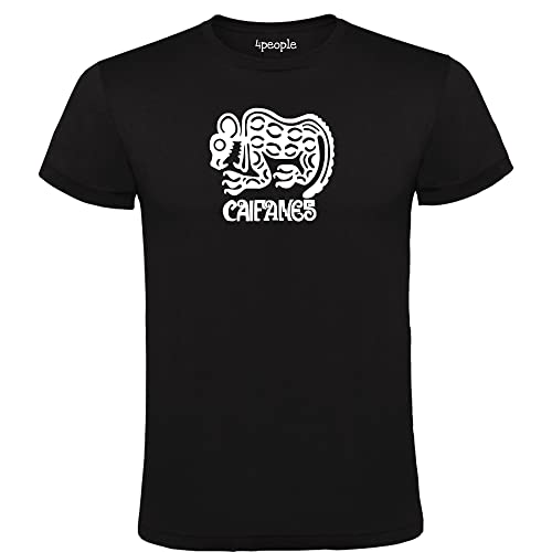 Photo de 4people T-shirt noir avec logo Caifanes 100% coton homme Tailles S M L XL XXL, Noir , L