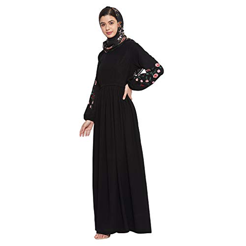 Image of Nabia Chikan Hand Embroidery Design Abaya For Women
