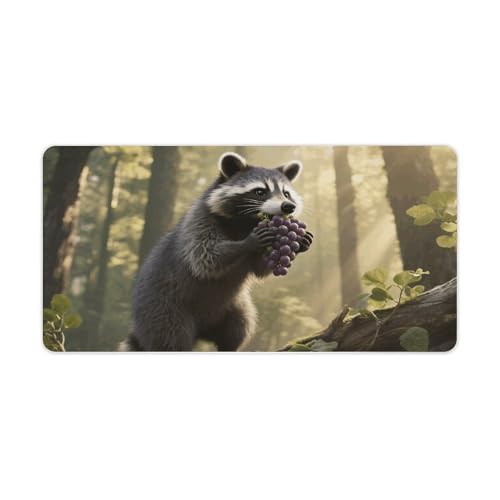 Desk Pad Protector 24x12 Inch Extended Raccoon Mouse Mat miniatura 5