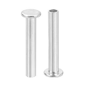 Quarkzman 50 Stück Silber Halbhohlnieten 4x25mm