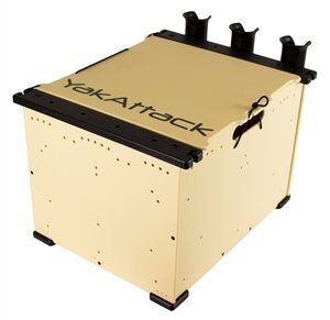 YakAttack BlackPak Kayak Angler Crate System Includes Lid, 3 Rod Holders | Fits Hobie, Jackson, Bonafide, Feelfree, Nucanoe, Ocean Kayak, Vibe | Free Waterman's SPF 50 Face Mask ($14.95 Value)