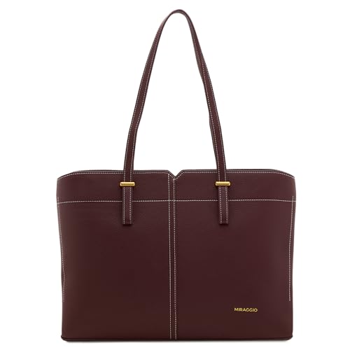 Image of Miraggio Isadora 13 Inch Laptop Tote Bag For Women Office Use | Office Tote Bag With Padded Laptop Sleeve And Zipper Closure | Stylish Totes
