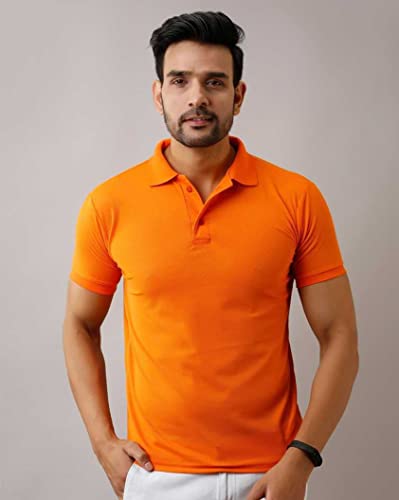 Image of INKKR Men's Polo Neck Half Sleeve Solid T-Shirts