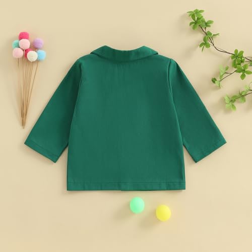 Eadrioss Golf Jacket for Baby Boy Girl First Birthday Outfit Lapel Button Down Green Blazer Coat 1st 2nd Bithday Outfit Gift3